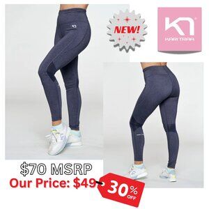 NEW NWT $70 Kari Traa Julie High-Waisted Tights | Workout Stretch Leggings Black